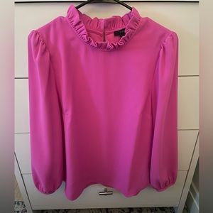 Jcrew ruffle neck long sleeve shirt